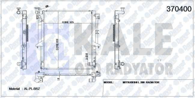 KALE.İ370400 Motor Su Radyatör Al Pl Brz Mitsubishi L200 52563816